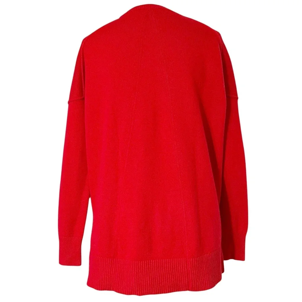 Athleta Perspective Red Wool Cashmere‎ Crew Neck Long Sleeve Relaxed Fit Sweater